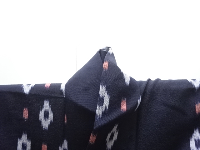  大正ロマン　抽象模様織り出しお召着物